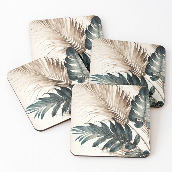 Item preview, Boho Tropical Palm Leaves Watercolor Art designed and sold by NNCollection.