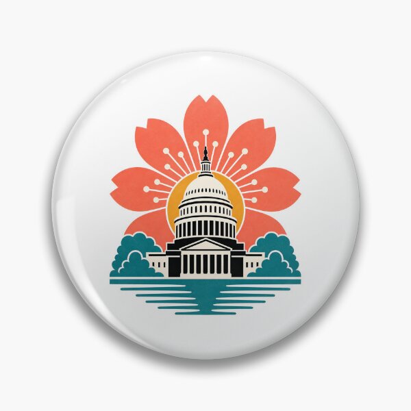 Item preview, Washington DC Capitol Bloom – Coral Flower Sunrise designed and sold by Fenay Designs.