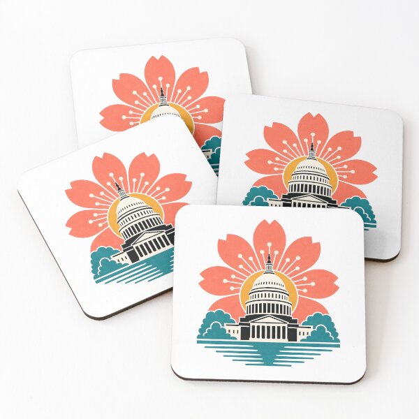 Item preview, Washington DC Capitol Bloom – Coral Flower Sunrise designed and sold by Fenay Designs.
