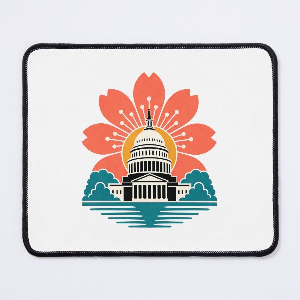 Item preview, Washington DC Capitol Bloom – Coral Flower Sunrise designed and sold by Fenay Designs.