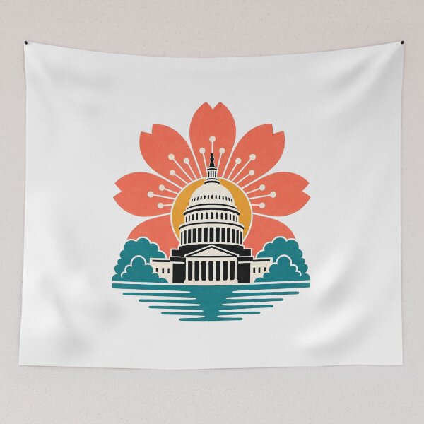 Item preview, Washington DC Capitol Bloom – Coral Flower Sunrise designed and sold by Fenay Designs.