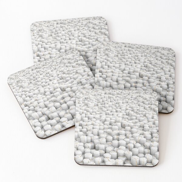 Item preview, White Marble Hexagon Column Gold Kintsugi Pattern designed and sold by Aimaniia666.