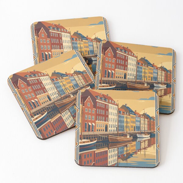 Item preview, Copenhagen Denmark Vintage Travel Poster designed and sold by Bomax121.