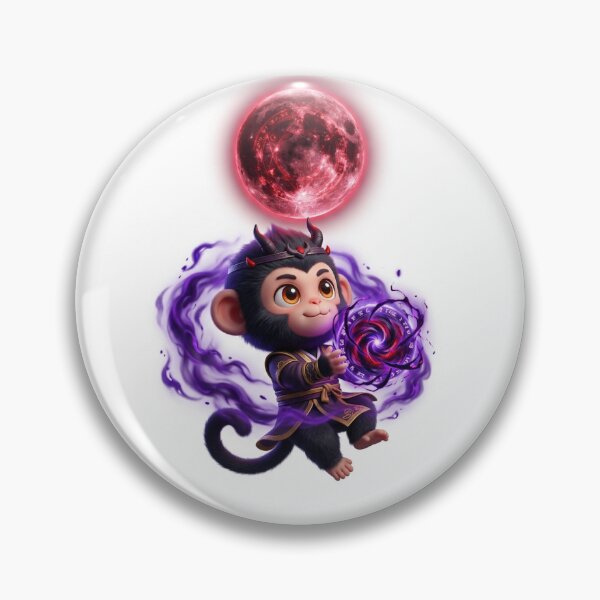 Item preview, Cute Chibi Black Monkey Cultivator Dark Magic Blood Moon Digital Art designed and sold by uegi.