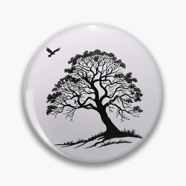 Item preview, Windswept Oak & Hawk - Bold Vintage Nature Illustration designed and sold by ArthousePromos.