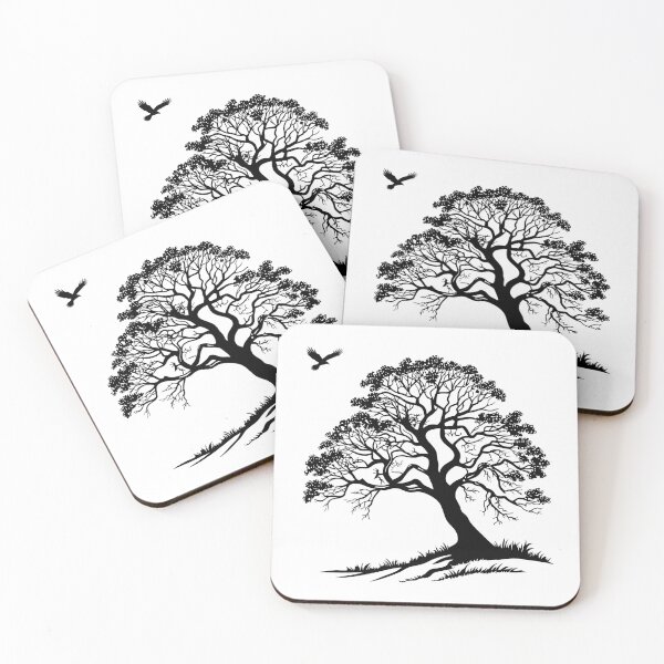 Item preview, Windswept Oak & Hawk - Bold Vintage Nature Illustration designed and sold by ArthousePromos.