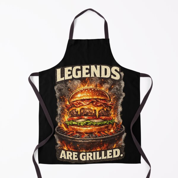 Item preview, Legends Are Grilled: BBQ Fire Campfire Cheeseburger Vintage Art designed and sold by irfanshikh.