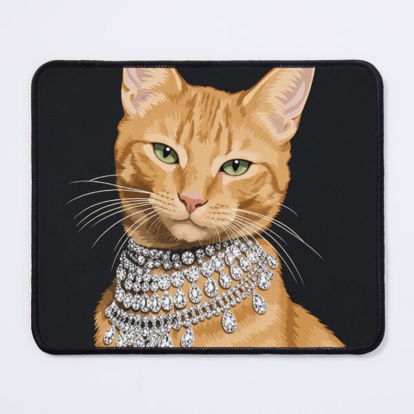 Item preview, Elegant Ginger Cat with Diamond Necklace | Luxury Feline Portrait designed and sold by minbadesign.