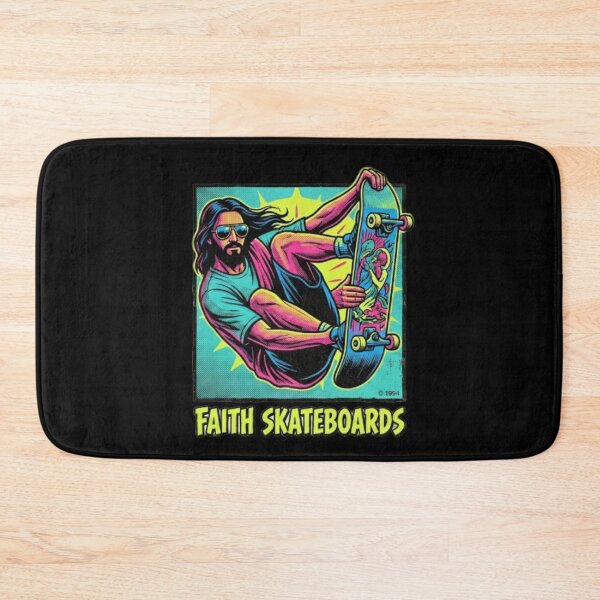 Item preview, Jesus Skateboarding - Funny Christian Skateboarding Humor Sarcastic Jesus Skating Longboard designed and sold by Sloyar.