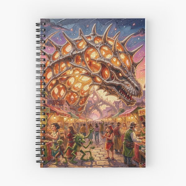 Item preview,  Impasto Style – Surreal Fantasy Marketplace beneath the Skeletal Dragon Arch designed and sold by FotoworldEdel.
