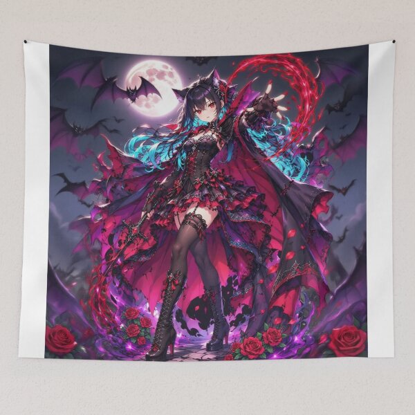 Item preview, Gothic Vampire Neko Girl Under the Blood Moon designed and sold by Revyra Design .