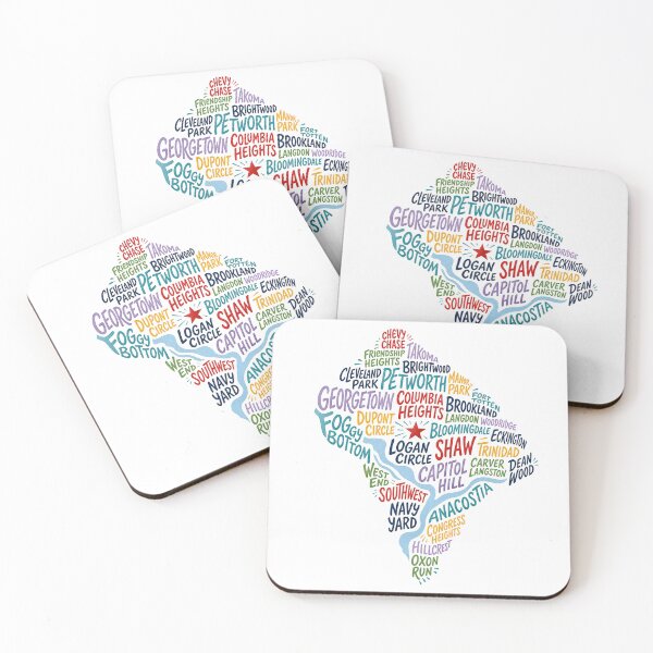 Item preview, Washington DC Neighborhood Map – Colorful Local Names designed and sold by Fenay Designs.