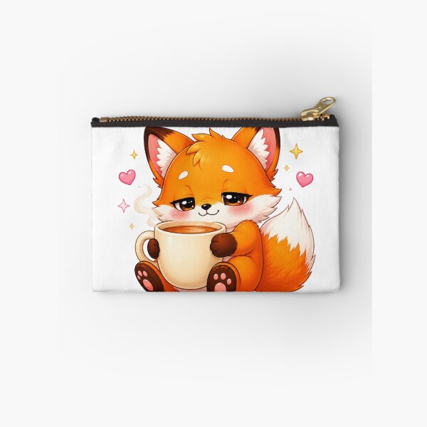 Item preview, Sleepy Kawaii Fox Hugging a Coffee Mug designed and sold by cat-and-pigeon.