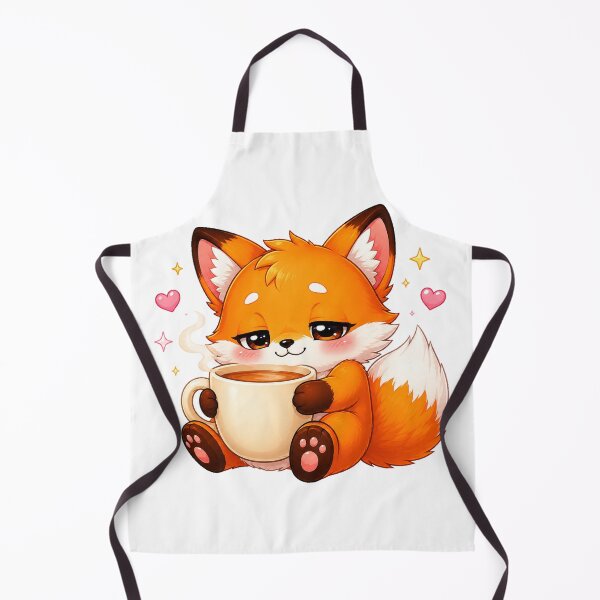 Item preview, Sleepy Kawaii Fox Hugging a Coffee Mug designed and sold by cat-and-pigeon.