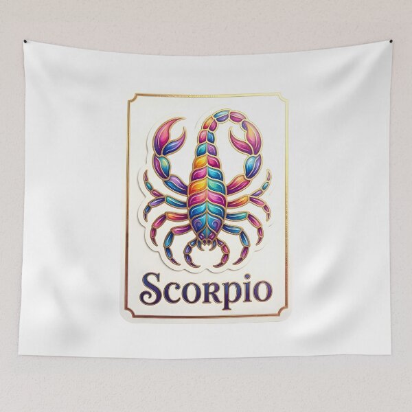 Item preview, Scorpio Rainbow Mosaic Colorful Scorpion Retro Zodiac Art designed and sold by Zodiac Celestial Art.