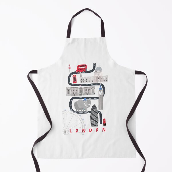 Item preview, London, Humorous Travel Poster with City Icons and Elephant Tourist designed and sold by Carla Daly.