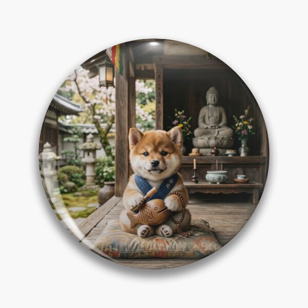 Item preview, Cute Baby Shiba Inu Monk Buddha Shrine Zen designed and sold by uegi.