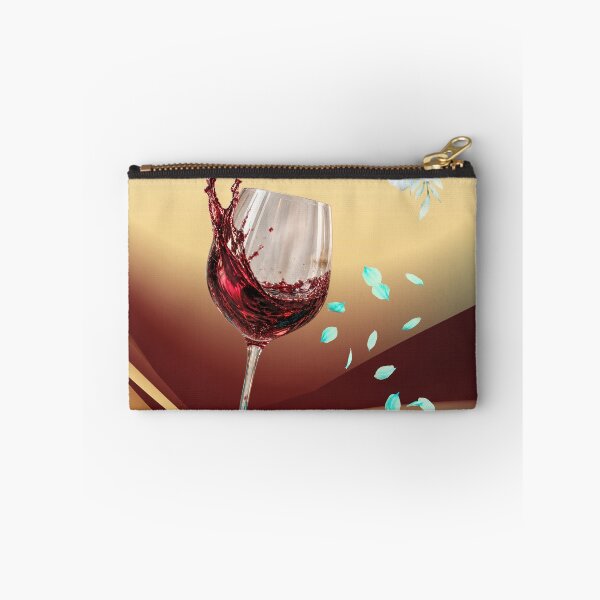 Item preview, Luxury Red Wine Glass with Teal Roses designed and sold by Black Signal.