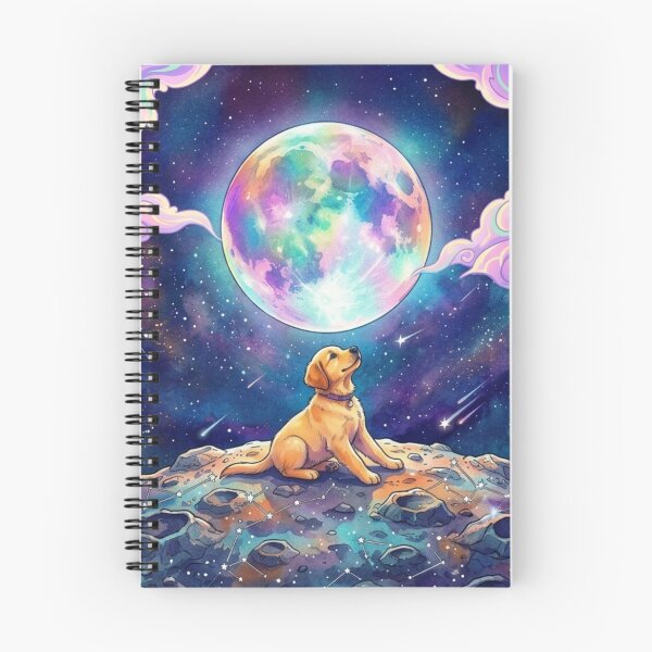 Item preview, Cute Cosmic Space Dog Moon Retro Vaporwave Poster designed and sold by littleearty.