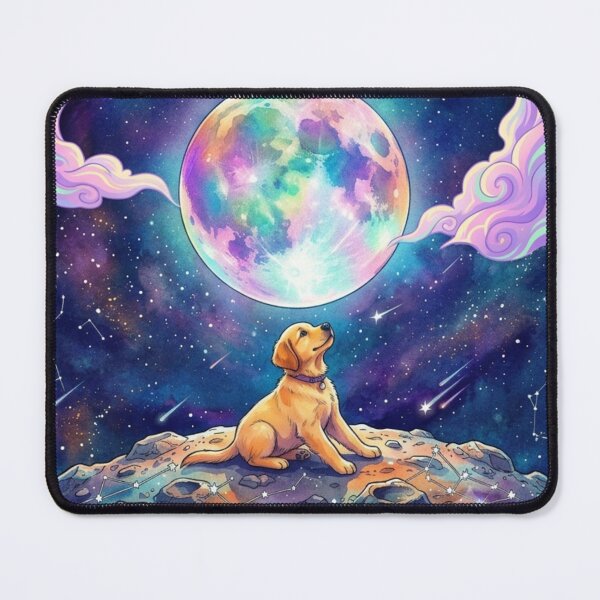 Item preview, Cute Cosmic Space Dog Moon Retro Vaporwave Poster designed and sold by littleearty.
