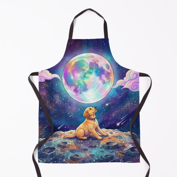 Item preview, Cute Cosmic Space Dog Moon Retro Vaporwave Poster designed and sold by littleearty.