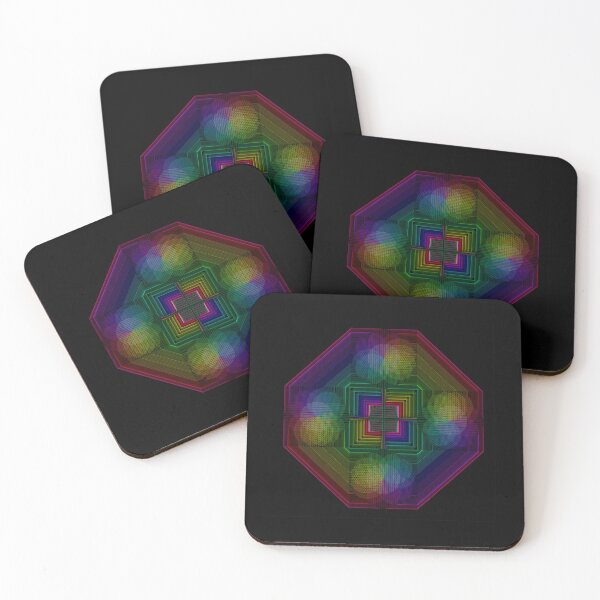 Item preview, Neon Geometric Connected Lines Mandala Op Art Print designed and sold by Alejandro Stein.