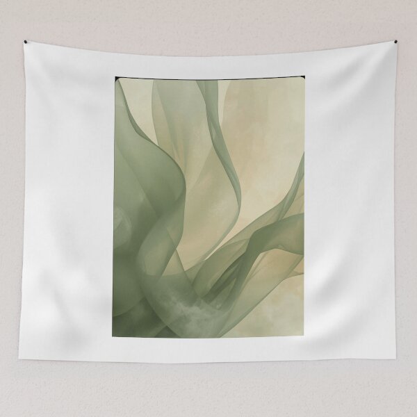 Item preview, Soft Sage Green Flowing Silk Abstract designed and sold by NNCollection.