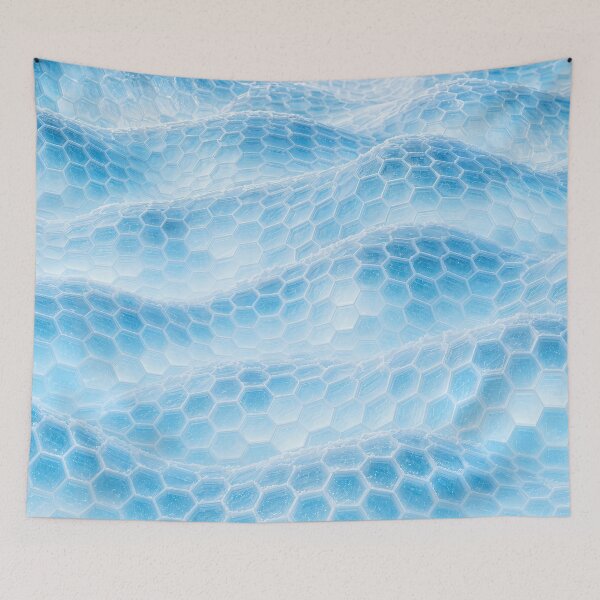 Item preview, Light Blue Ice Hexagon Wave Abstract Pattern designed and sold by Aimaniia666.