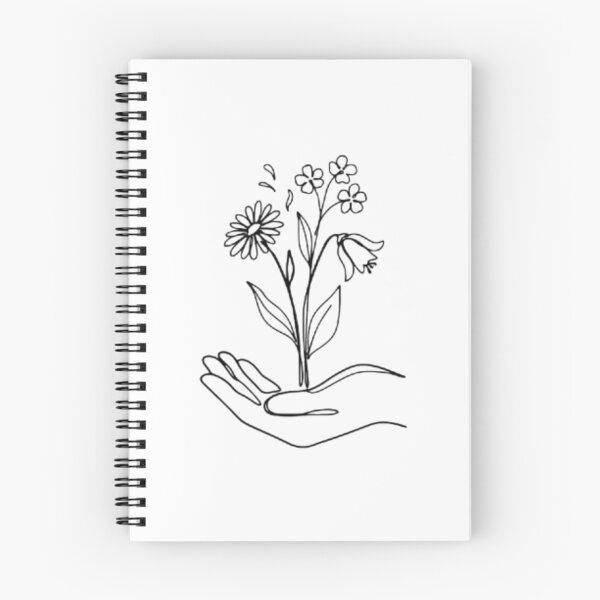 Item preview, Minimalist Hands Holding Wildflower Bouquet Line Art designed and sold by TeeDesignMaster.