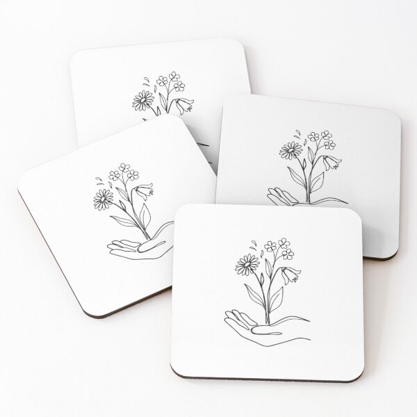 Item preview, Minimalist Hands Holding Wildflower Bouquet Line Art designed and sold by TeeDesignMaster.