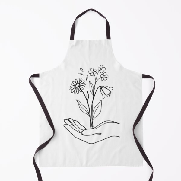 Artikelvorschau, Minimalist Hands Holding Wildflower Bouquet Line Art entworfen und verkauft von smartlogo_factory.