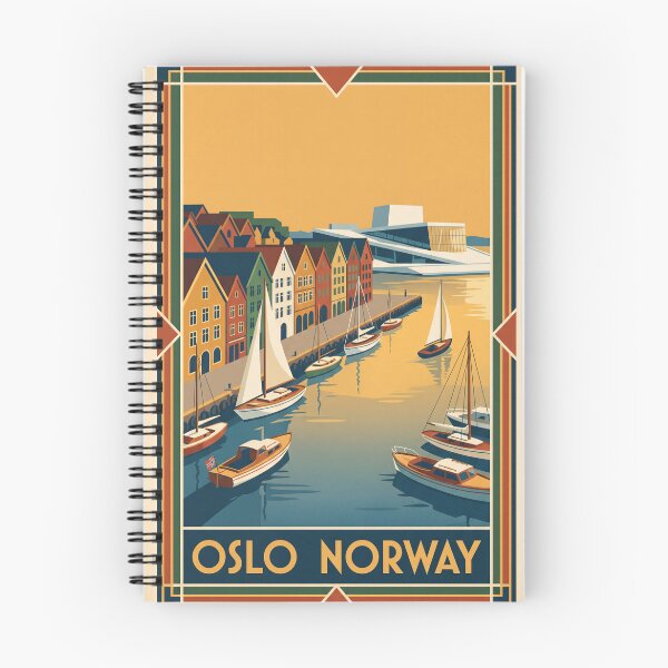Item preview, Oslo Norway Vintage Travel Poster designed and sold by Bomax121.