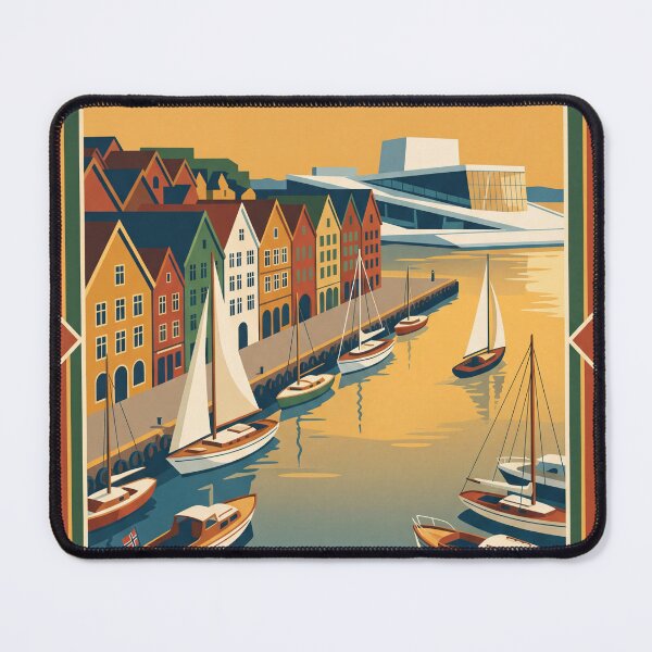 Item preview, Oslo Norway Vintage Travel Poster designed and sold by Bomax121.