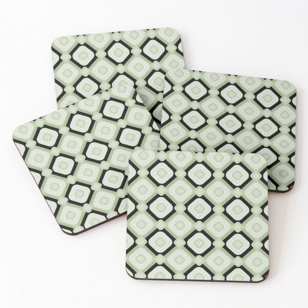 Item preview, Mid Century Retro Sage and Olive Green Geometric Diamond Pattern designed and sold by ​Jyoti Digital Artist.