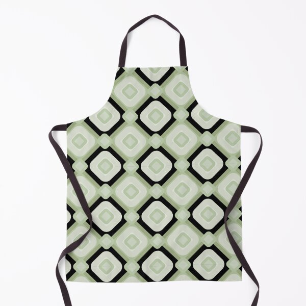 Item preview, Mid Century Retro Sage and Olive Green Geometric Diamond Pattern designed and sold by Jyoti Digital Artist.