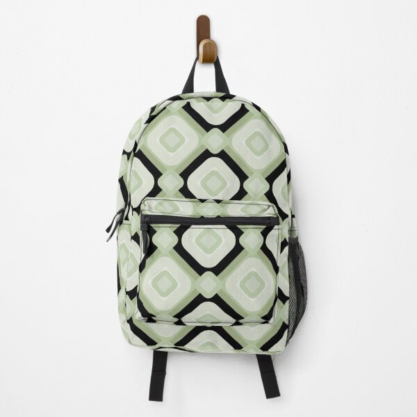 Item preview, Mid Century Retro Sage and Olive Green Geometric Diamond Pattern designed and sold by Jyoti Digital Artist.