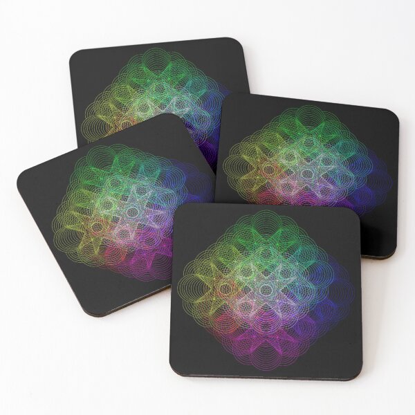 Item preview, Psychedelic Mandala Neon Geometric Art Dark Background designed and sold by Alejandro Stein.
