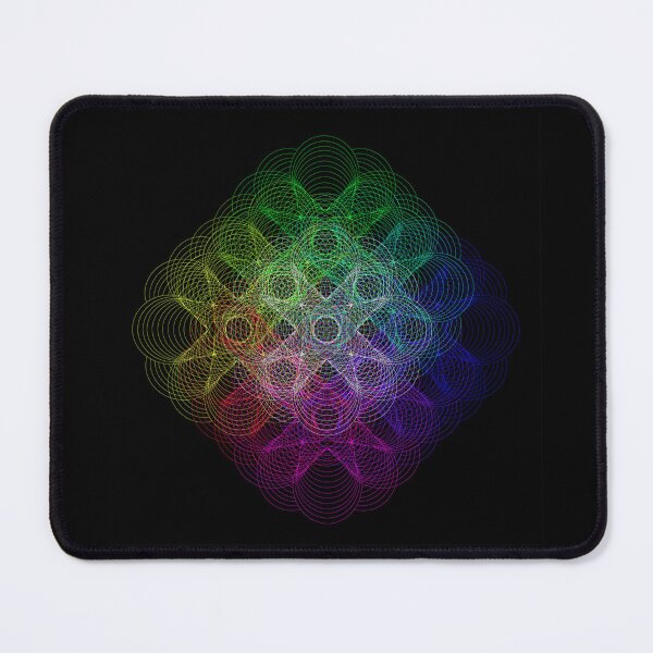 Item preview, Psychedelic Mandala Neon Geometric Art Dark Background designed and sold by Alejandro Stein.
