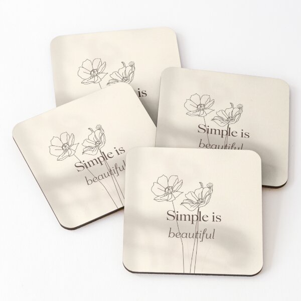 Item preview, Simple Is Beautiful Floral Quote Art designed and sold by NNCollection.