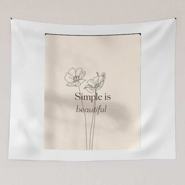 Item preview, Simple Is Beautiful Floral Quote Art designed and sold by NNCollection.