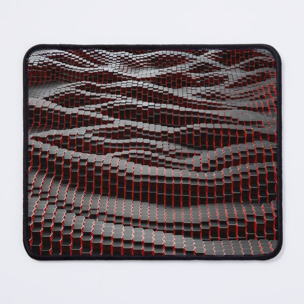 Item preview, Black and Red Hexagon Column Tech Wave Pattern designed and sold by Aimaniia666.