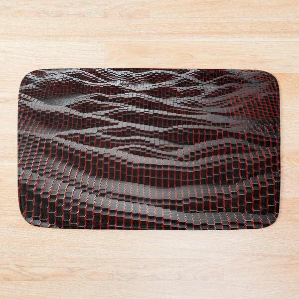 Item preview, Black and Red Hexagon Column Tech Wave Pattern designed and sold by Aimaniia666.