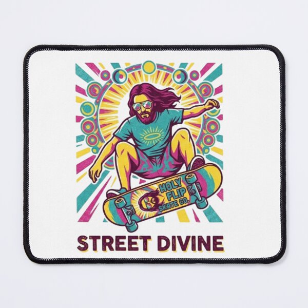 Item preview, Jesus Skateboarding - Funny Christian Skateboarding Humor Sarcastic Jesus Skating Longboard designed and sold by Sloyar.