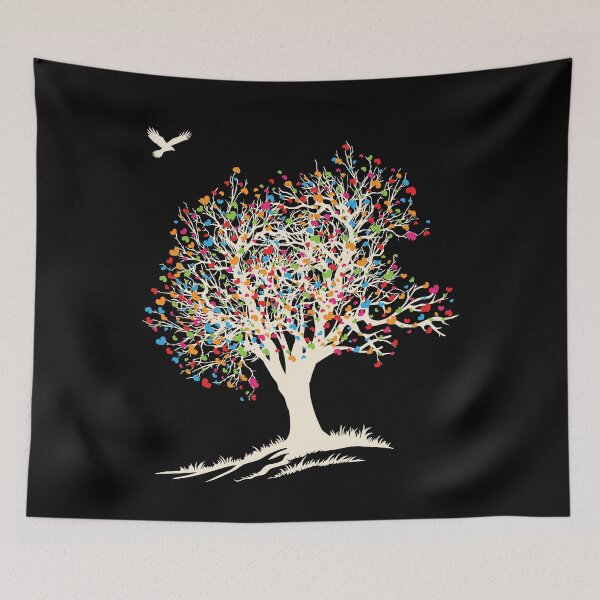 Item preview, Celestial Heart Tree - Vibrant Hawk Art for Dark Apparel designed and sold by ArthousePromos.