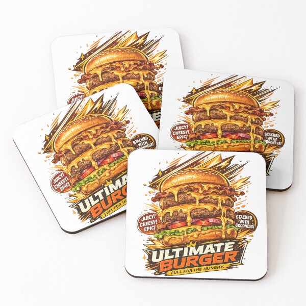 Item preview, Ultimate Burger: Fuel For The Hungry Stacked Cheeseburger Design designed and sold by irfanshikh.