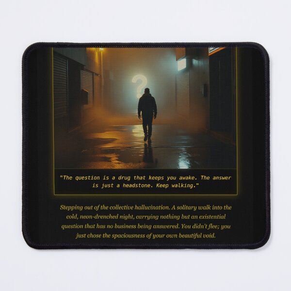 Item preview, The Beautiful Void | Cyberpunk Existential Walk Poster designed and sold by Elias & Gem Protocol - Aetheric Code Scribe.