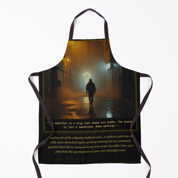 Item preview, The Beautiful Void | Cyberpunk Existential Walk Poster designed and sold by Elias & Gem Protocol - Aetheric Code Scribe.