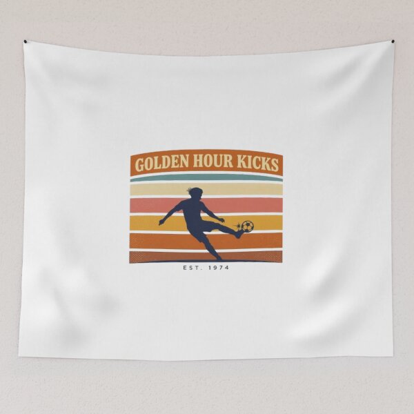 Item preview, Retro Soccer Player Silhouette Vintage Sunset Graphic designed and sold by TeeDesignMaster.