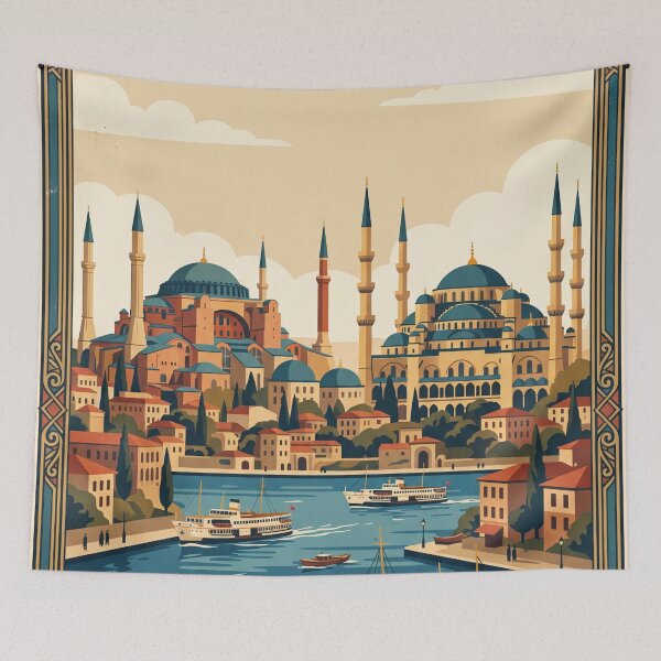 Item preview, Istanbul Turkey Vintage Travel Poster designed and sold by Bomax121.