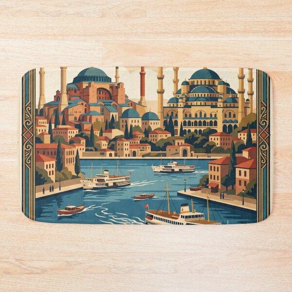 Item preview, Istanbul Turkey Vintage Travel Poster designed and sold by Bomax121.